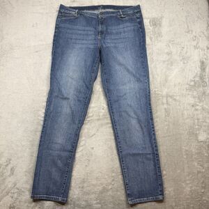 J.Jill Jeans Women’s 18 Blue Denim Straight Fit Slim Boyfriend Stretch Cotton